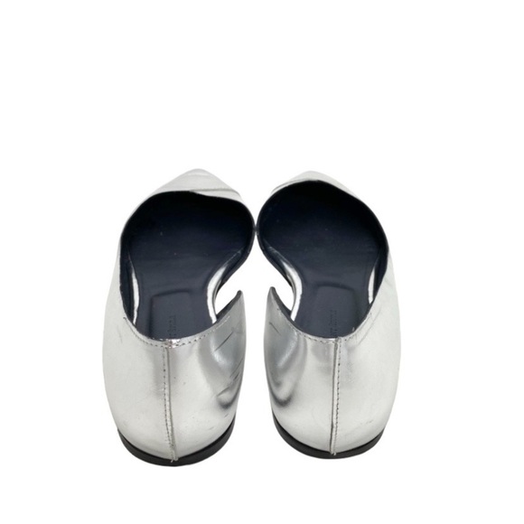 ISABEL Marant ÉTOILE Penn Metallic Silver Leather Point-toe Ballet Flats Size 6 - Picture 8 of 9
